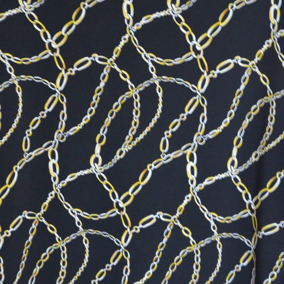 Anne Klein Black Top with Gold Chain Patterned Design Womens Size Small - Picture 10 of 11